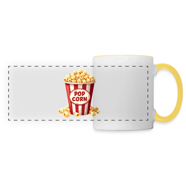 Popcorn Amusant - Idéal Carnaval Enfant sur Mug panoramique contrasté et blanc