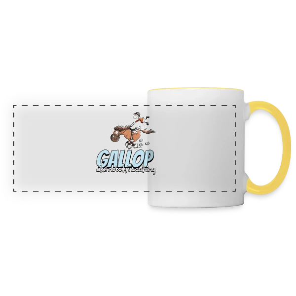 Galope comme si personne ne te regardait - Cheval Cartoon sur Mug panoramique contrasté et blanc