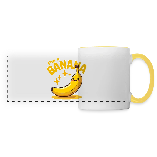 Humour Banane - Costume Carnaval & Fête sur Mug panoramique contrasté et blanc