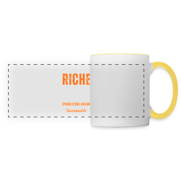 Homme - Mon Épouse D'une Valeur Inestimable sur Mug panoramique contrasté et blanc