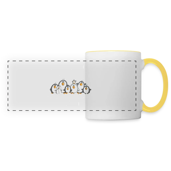 Juste une fille qui adore les pingouins - T-shirt humour sur Mug panoramique contrasté et blanc