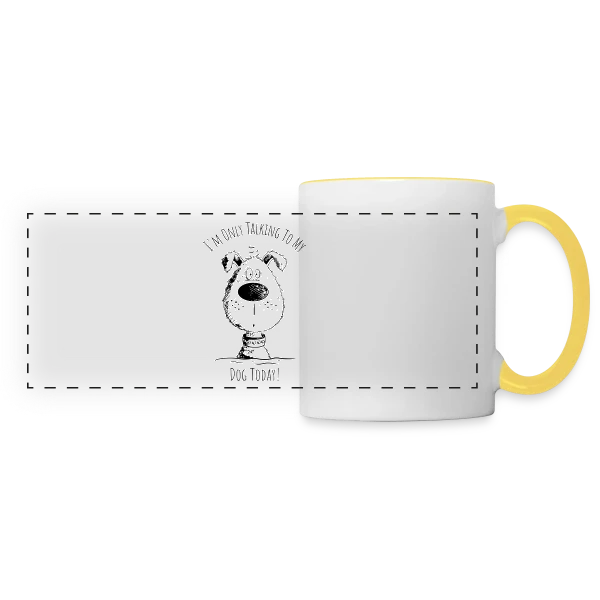 Je ne parle qu'à mon chien - T-shirt humour canin sur Mug panoramique contrasté et blanc