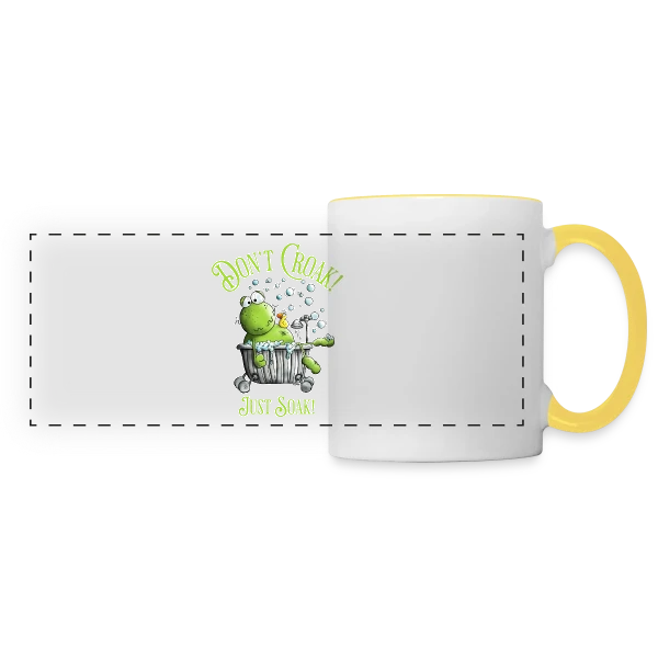 Grenouille Détente & Bain sur Mug panoramique contrasté et blanc