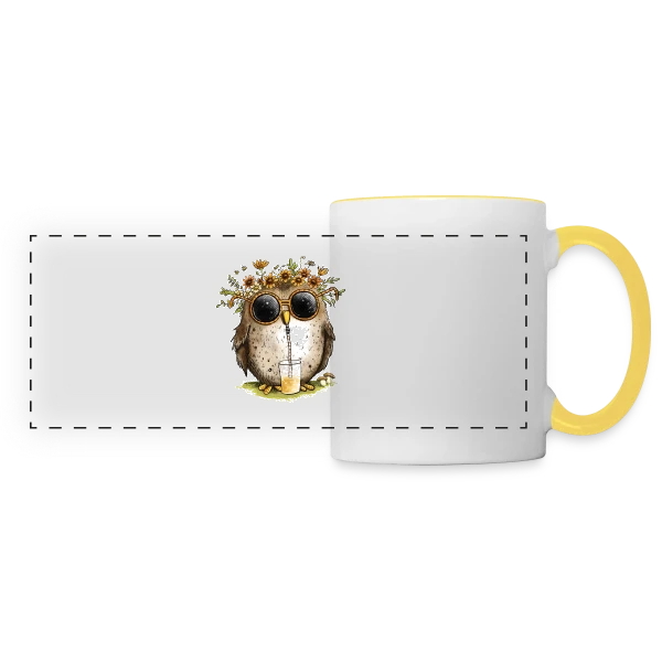 Chouette Cool et Limonade sur Mug panoramique contrasté et blanc
