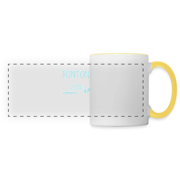 Annonce Grossesse Tonton 2026 - Futur Tonton Humour sur Mug panoramique contrasté et blanc