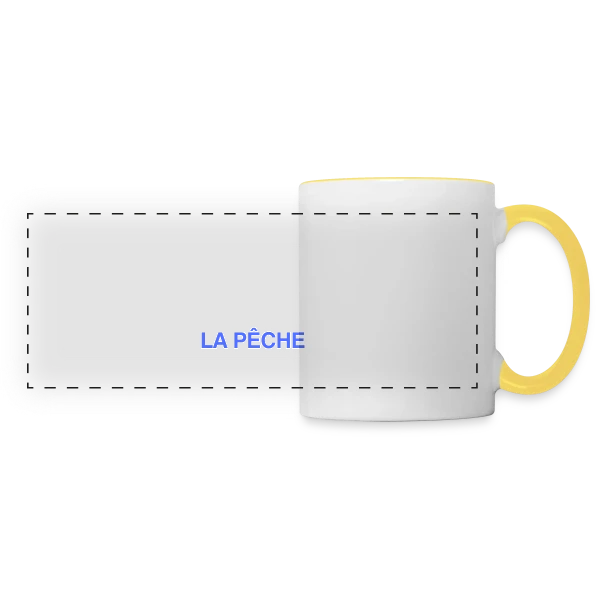 Le Roi de la Pêche - Cadeau Pêcheur Personnalisé sur Mug panoramique contrasté et blanc
