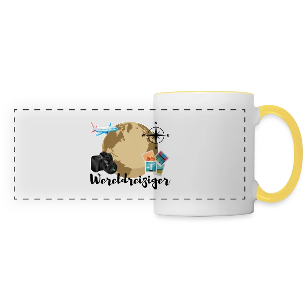 Voyageur du Monde Aventure sur Mug panoramique contrasté et blanc