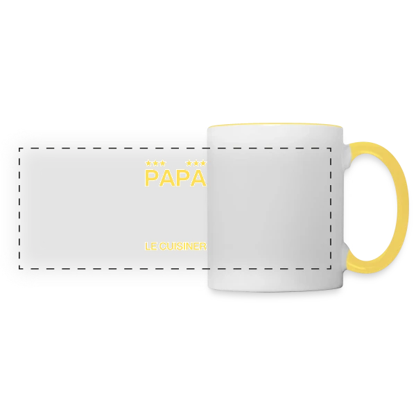 Humour Papa Cuisinier - On est foutus ! sur Mug panoramique contrasté et blanc