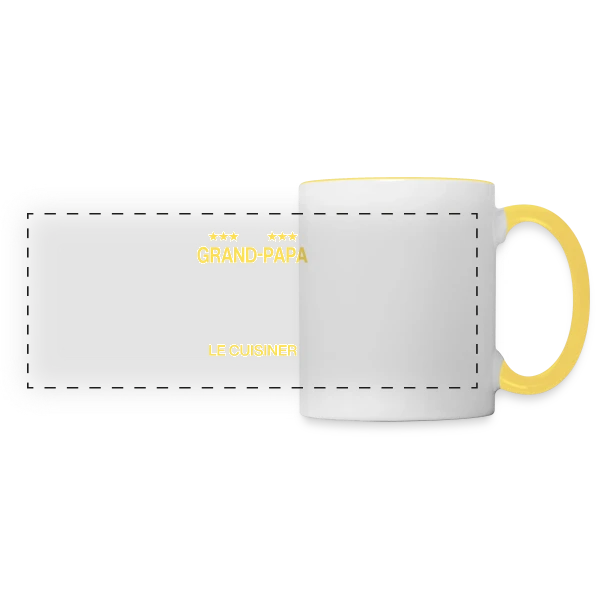 Humour Grand-Papa Cuisinier - On est foutus ! sur Mug panoramique contrasté et blanc