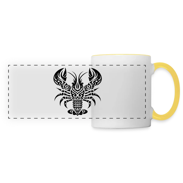 Homard Tribal - Art Océanique sur Mug panoramique contrasté et blanc