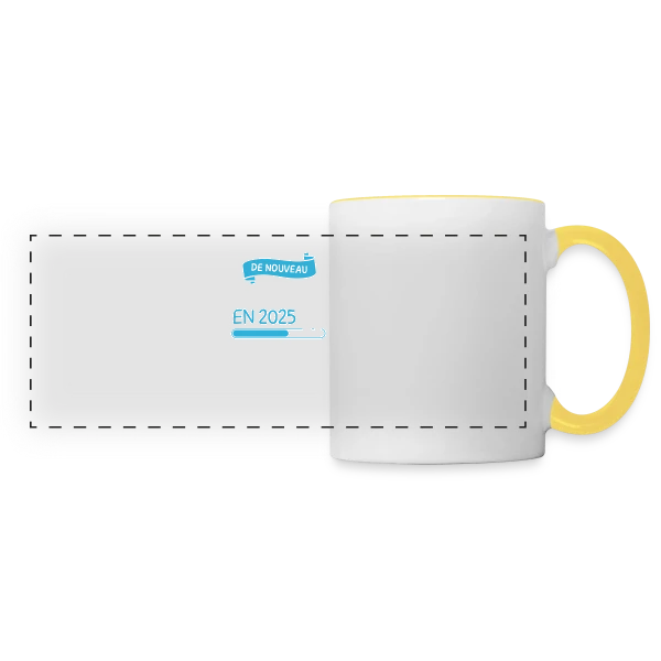'De Nouveau Grand-Papa en 2025' ? Annonce Grossesse Humoristique sur Mug panoramique contrasté et blanc