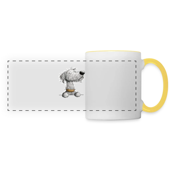 Chien Cartoon Lévrier Irlandais - Envie de promenade sur Mug panoramique contrasté et blanc