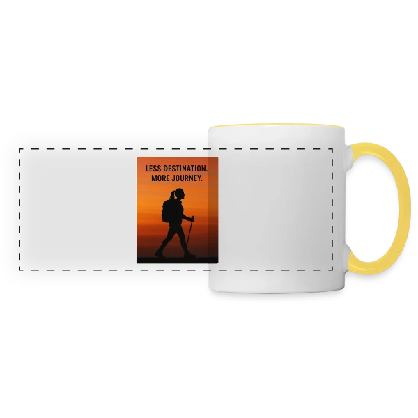 Randonneuse Aventure Voyage sur Mug panoramique contrasté et blanc