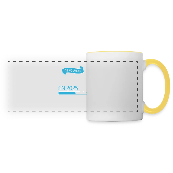 'De Nouveau Papa en 2025' ? Annonce de Grossesse Originale sur Mug panoramique contrasté et blanc