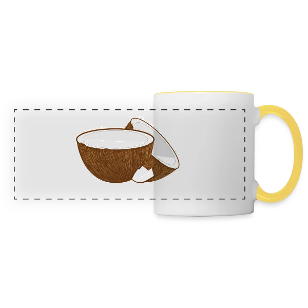 Moitiés de Noix de Coco - Évasion Tropicale sur Mug panoramique contrasté et blanc