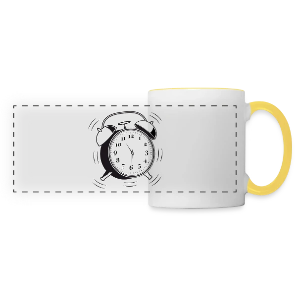Réveil Rétro 6h - L'Heure du Style Vintage sur Mug panoramique contrasté et blanc