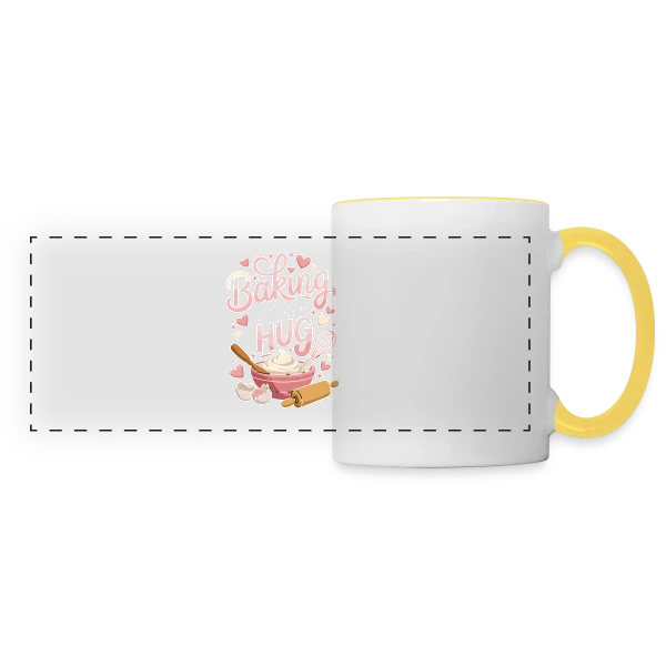 Passion Pâtisserie : Mon Cœur Fond pour les Douceurs sur Mug panoramique contrasté et blanc
