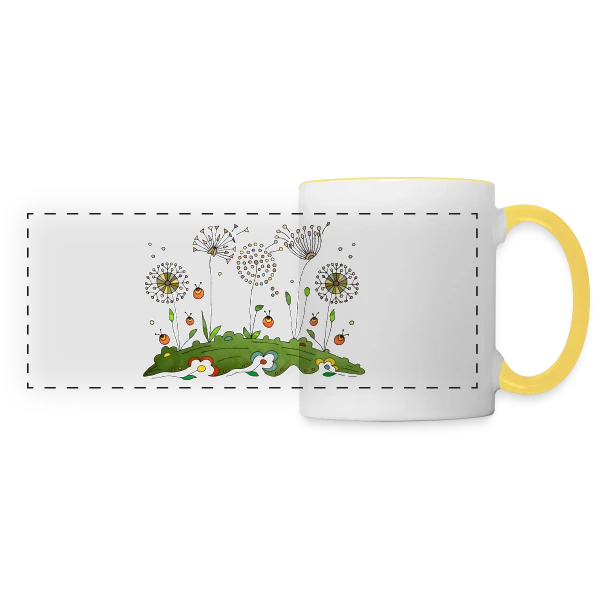 Éclat Floral sur Mug panoramique contrasté et blanc