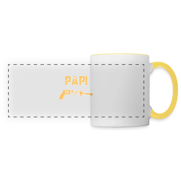 Si Papi Ne Peut Pas Le Réparer, On Est Foutus ! sur Mug panoramique contrasté et blanc