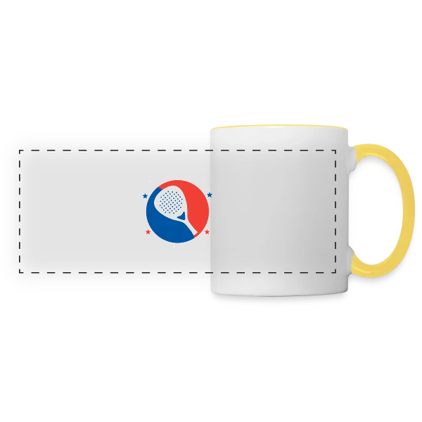 J'Peux Pas, J'ai Padel : Humour de Padeliste sur Mug panoramique contrasté et blanc