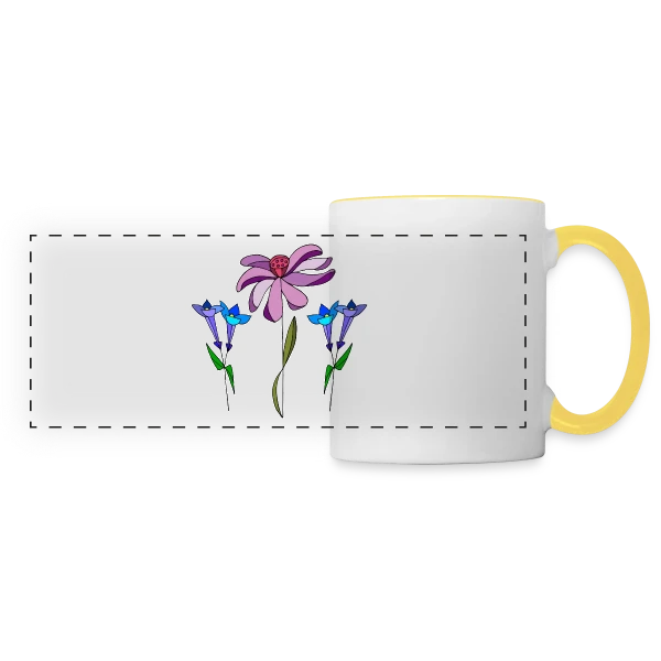 Éclat Floral sur Mug panoramique contrasté et blanc