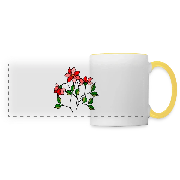 Fleurs Épanouies sur Mug panoramique contrasté et blanc