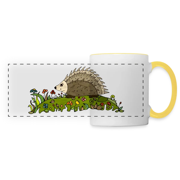 L'Hérisson Adorable sur Mug panoramique contrasté et blanc