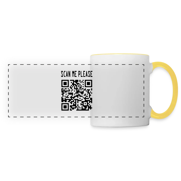 QR Code Motivation : Scanne et Agis ! sur Mug panoramique contrasté et blanc