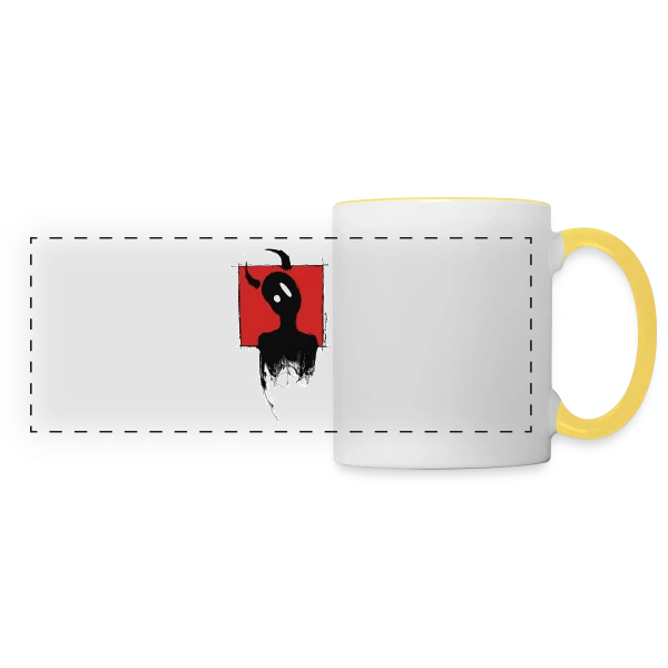 Petit Diable Coquin sur Mug panoramique contrasté et blanc