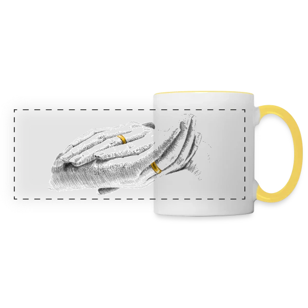 Célébration Mariage Humour sur Mug panoramique contrasté et blanc