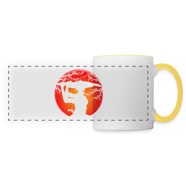 Kunoichi Esprit Bushido sur Mug panoramique contrasté et blanc
