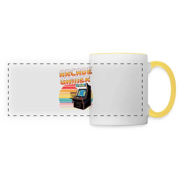 L'Esprit Arcade Gamer sur Mug panoramique contrasté et blanc