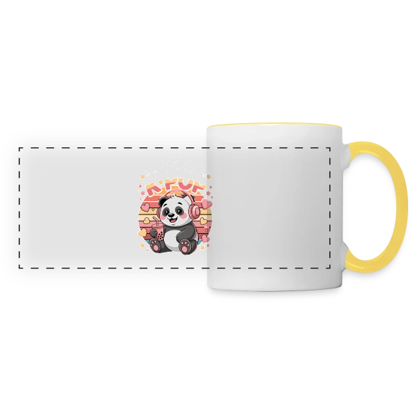 Panda K-Pop – Idole Mignonne sur Mug panoramique contrasté et blanc