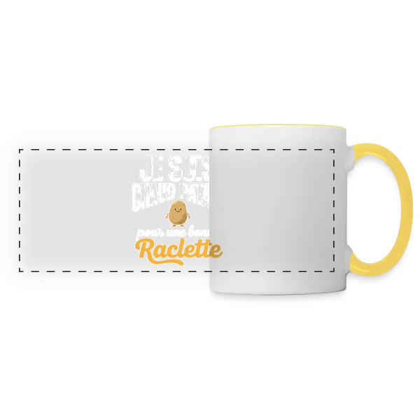 Illustration Géométrique Moderne sur Mug panoramique contrasté et blanc
