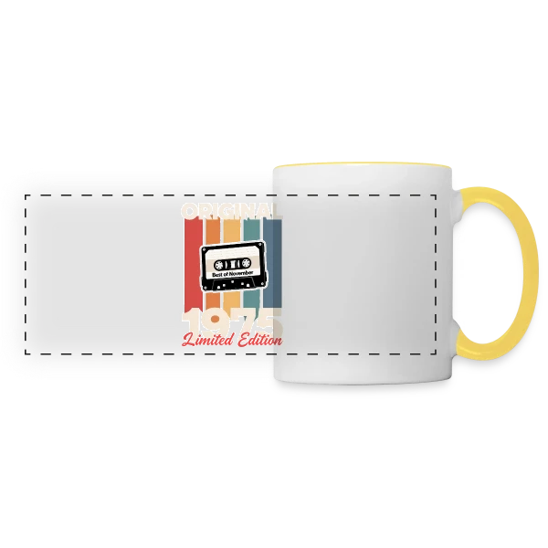 Design Minimaliste Épuré sur Mug panoramique contrasté et blanc