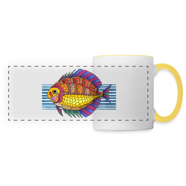 Design Numérique 5099 : Votre Style Unique sur Mug panoramique contrasté et blanc
