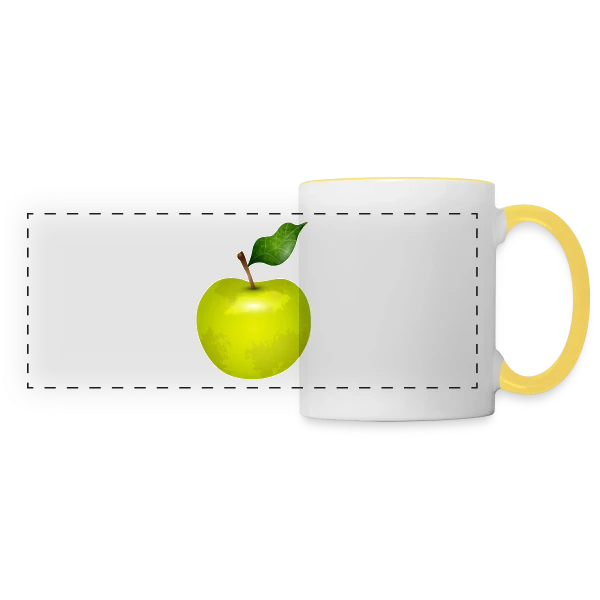 Pomme Verte Éclatante sur Mug panoramique contrasté et blanc