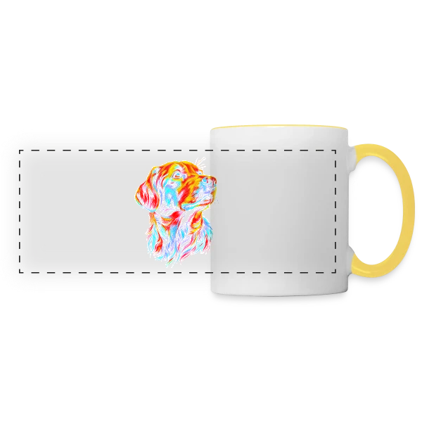 Chien Pop Art sur Mug panoramique contrasté et blanc