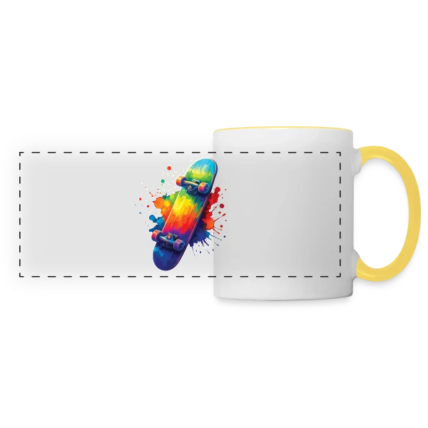 Maître du Skate sur Mug panoramique contrasté et blanc