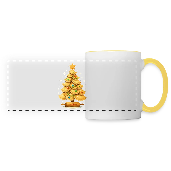 Amour des Pierogis sur Mug panoramique contrasté et blanc