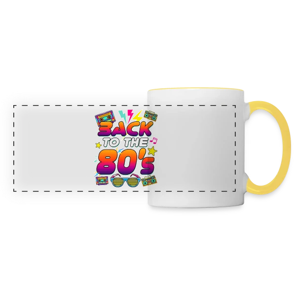 Retour aux Années 80 Flashy sur Mug panoramique contrasté et blanc