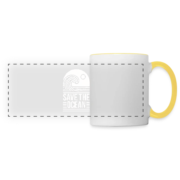Vague Océanique Activisme sur Mug panoramique contrasté et blanc