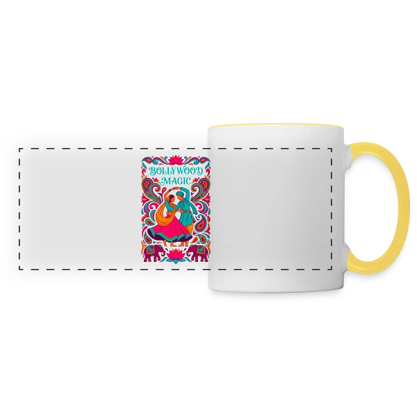 Magie Bollywood sur Mug panoramique contrasté et blanc