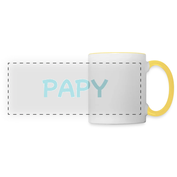 Bientôt Papy d'Amour : Annonce Originale sur Mug panoramique contrasté et blanc