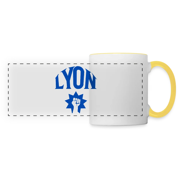 Lyon Force Citoyenne sur Mug panoramique contrasté et blanc