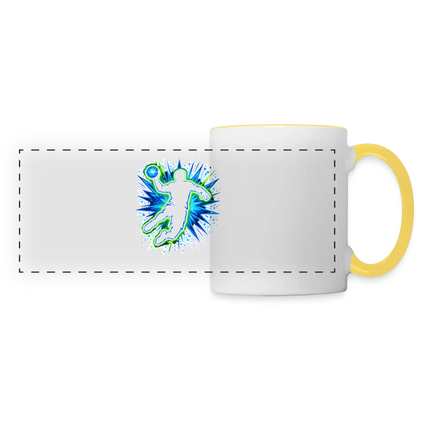Motif Abstrait Géométrique Coloré sur Mug panoramique contrasté et blanc