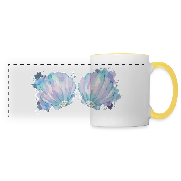 Élégance Courbe sur Mug panoramique contrasté et blanc