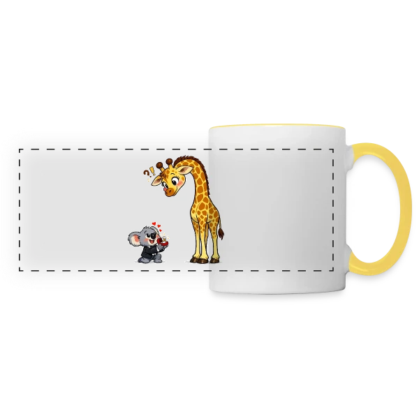 Création IA Abstraite sur Mug panoramique contrasté et blanc
