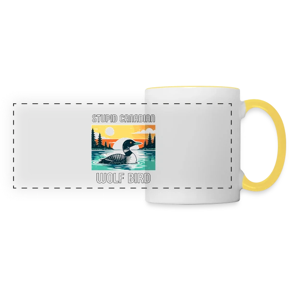 Plongeon Canadien Rétro sur Mug panoramique contrasté et blanc