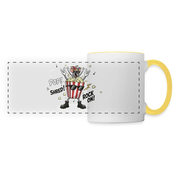 Design Énergique et Abstrait sur Mug panoramique contrasté et blanc